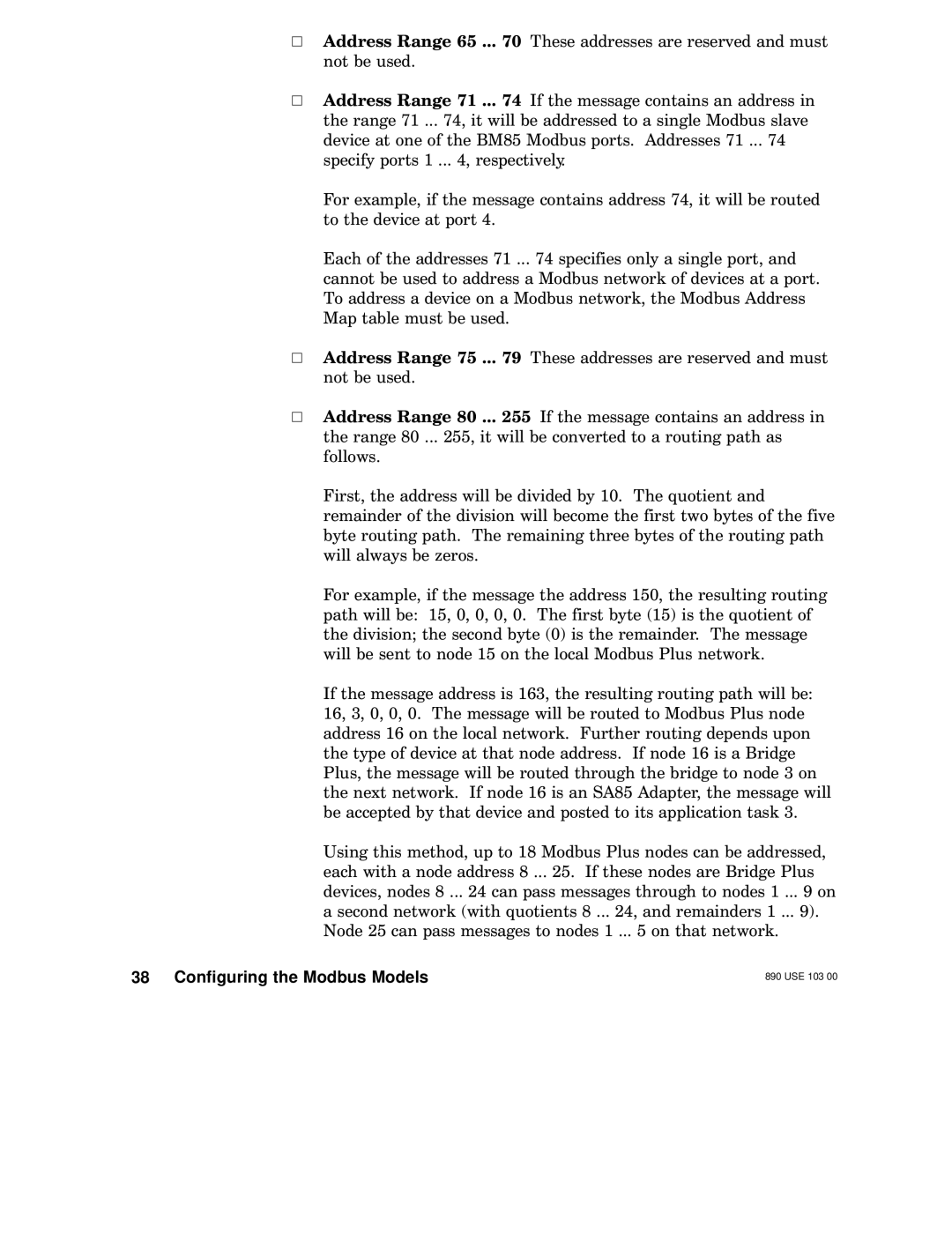 Schneider Electric BM85 manual Configuring the Modbus Models 