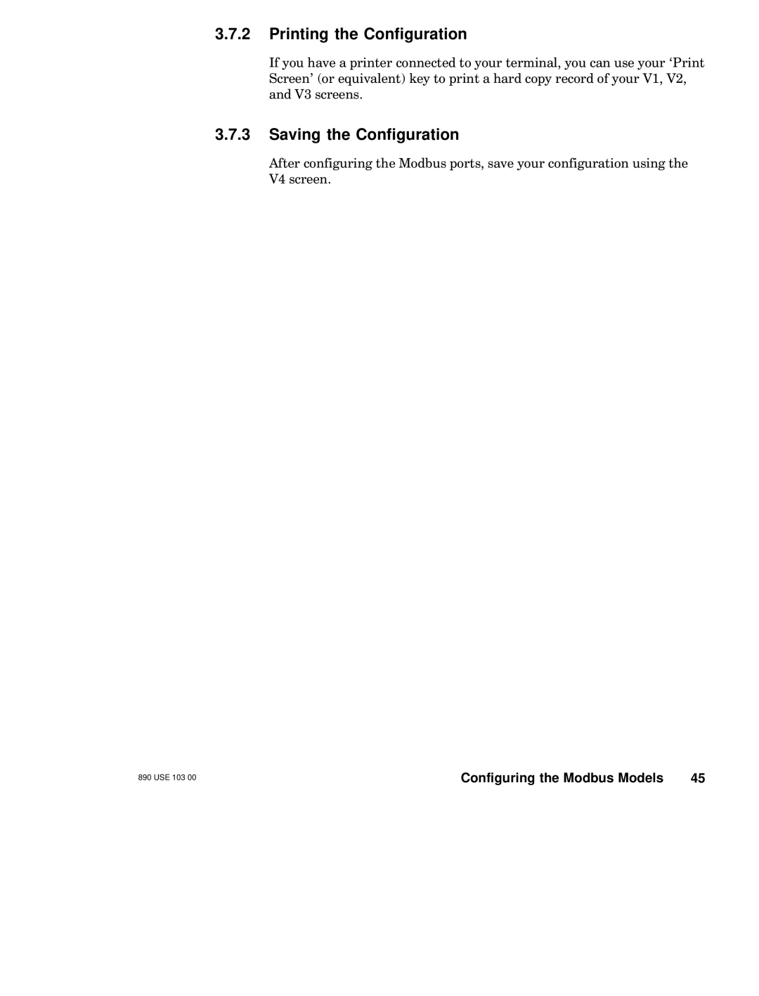 Schneider Electric BM85 manual Printing the Configuration, Saving the Configuration 