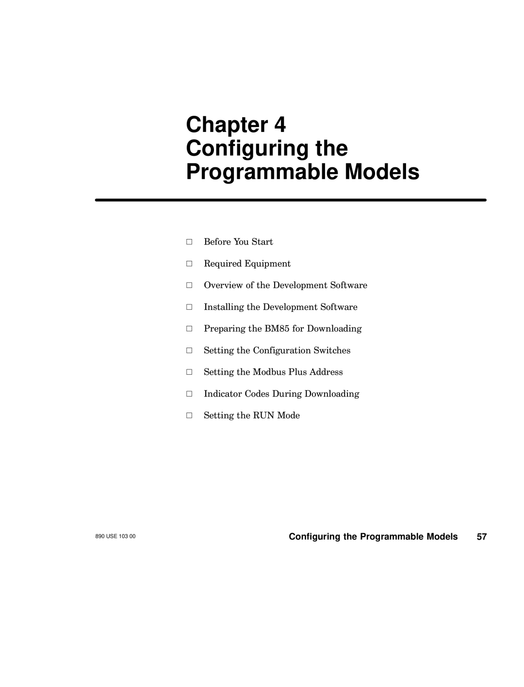 Schneider Electric BM85 manual Chapter Configuring Programmable Models, Configuring the Programmable Models 