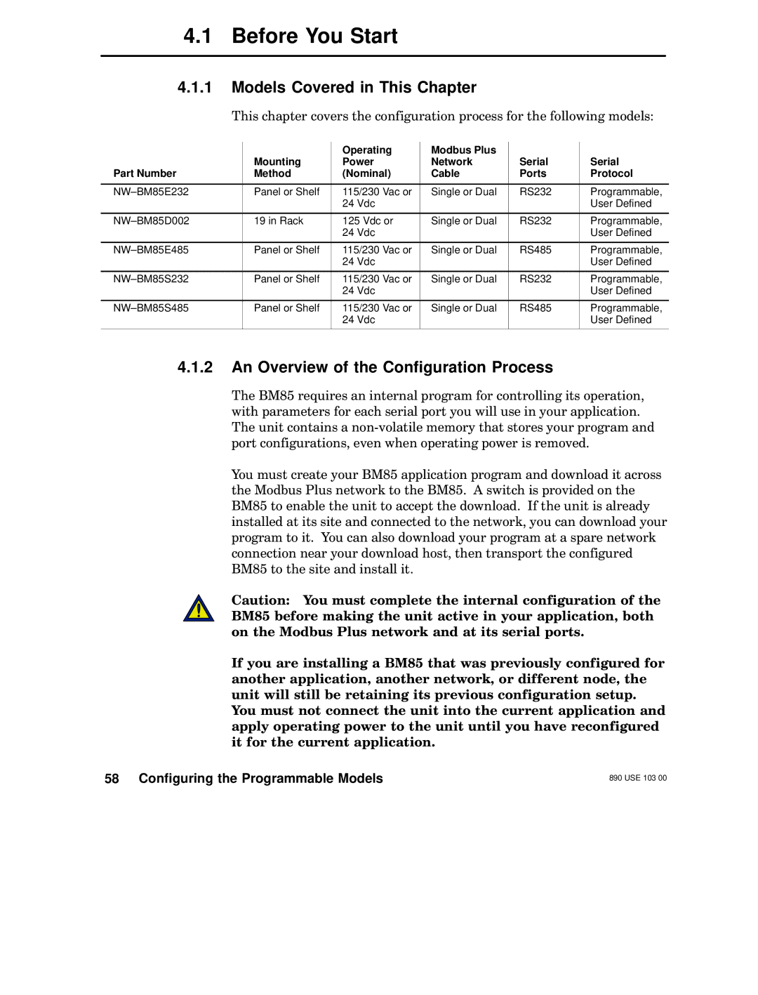 Schneider Electric BM85 manual Before You Start 