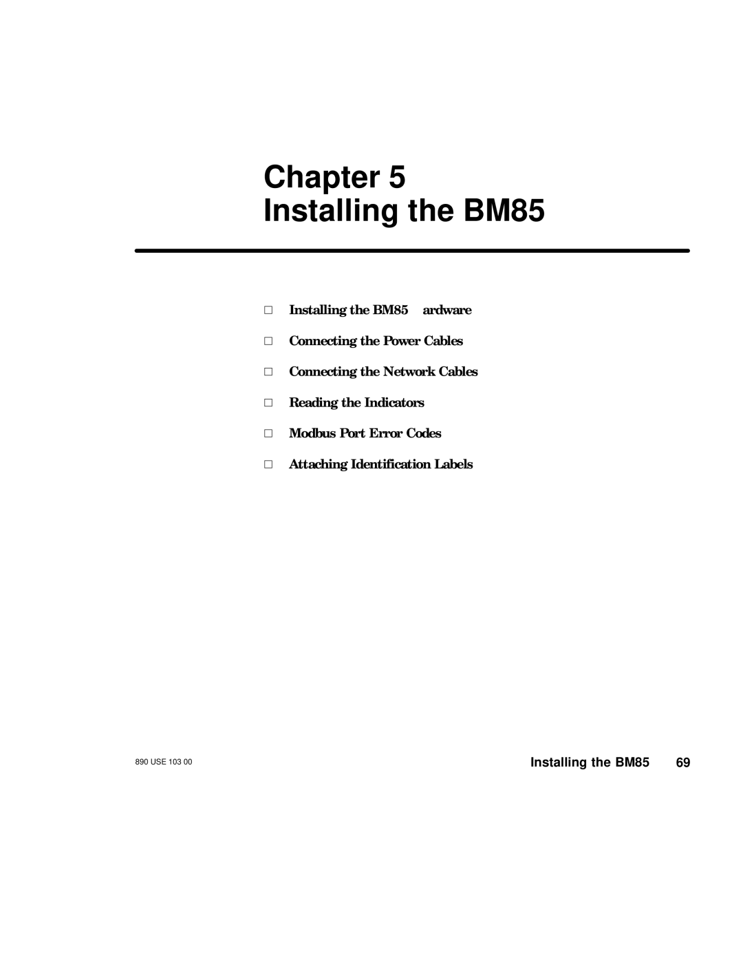 Schneider Electric manual Installing the BM85 