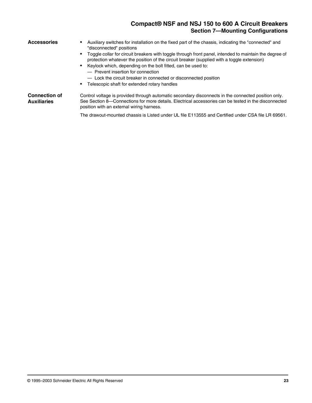 Schneider Electric Class 615 dimensions Accessories, Connection of Auxiliaries 