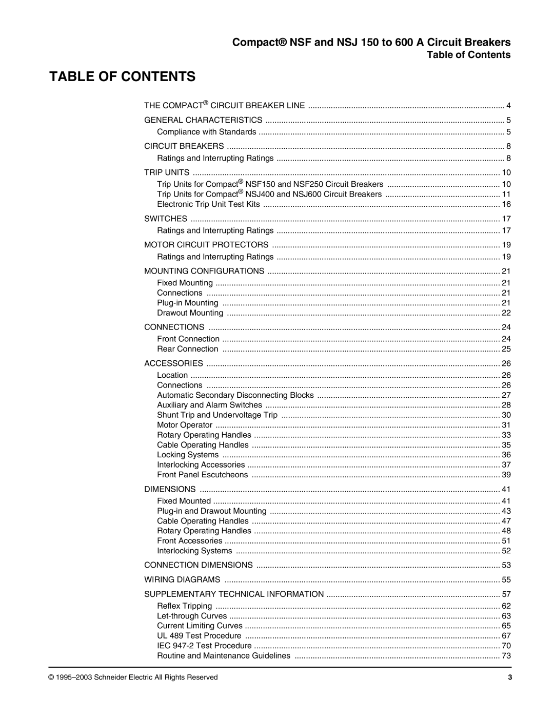 Schneider Electric Class 615 dimensions Table of Contents 