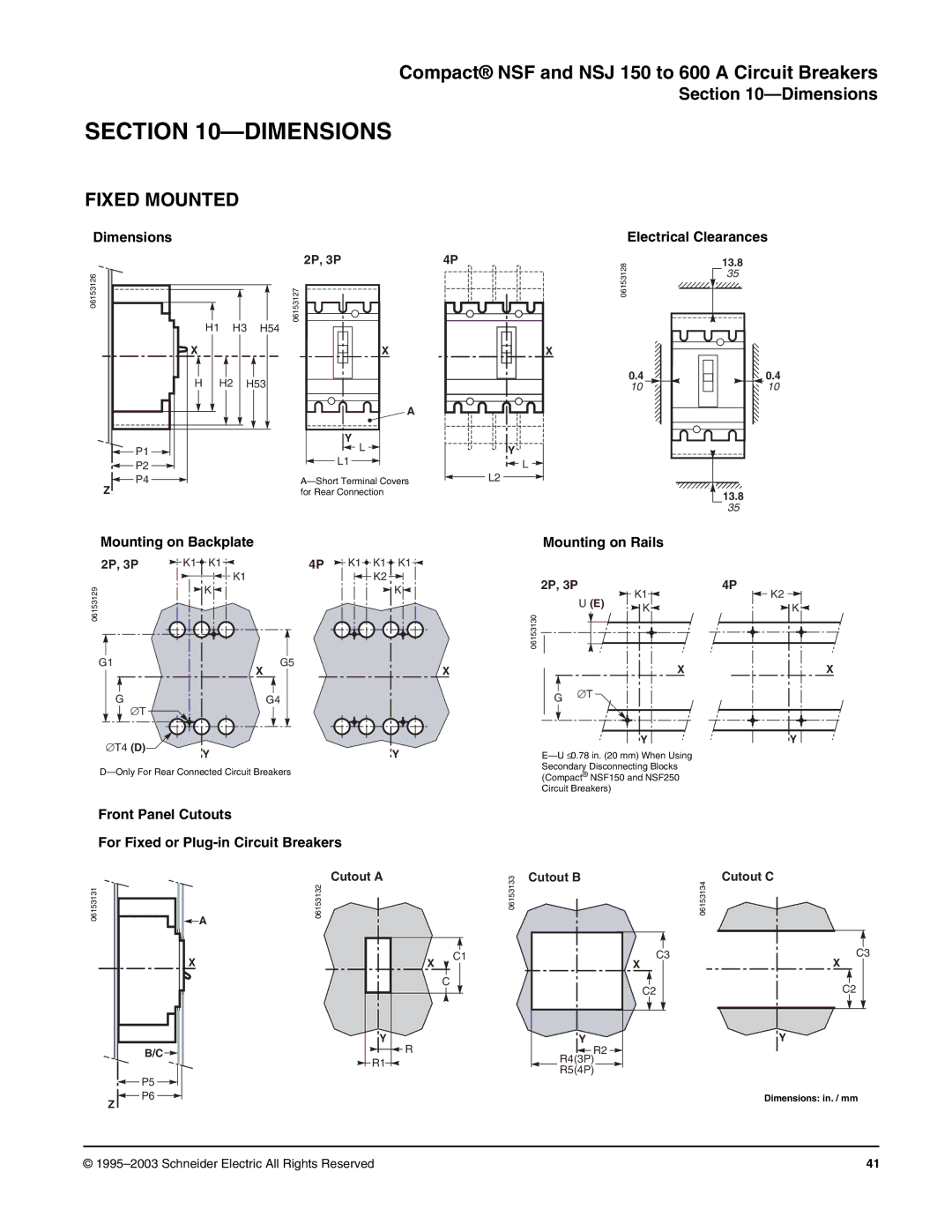 Schneider Electric Class 615 dimensions Dimensions, Fixed Mounted, Mounting on Backplate 