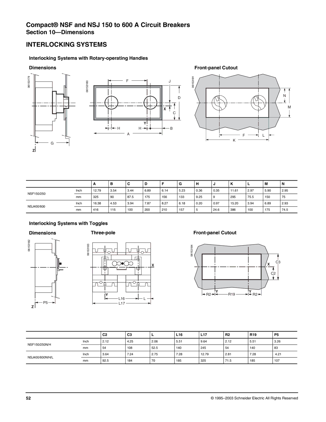 Schneider Electric Class 615 dimensions Interlocking Systems, L16 L17 R19 