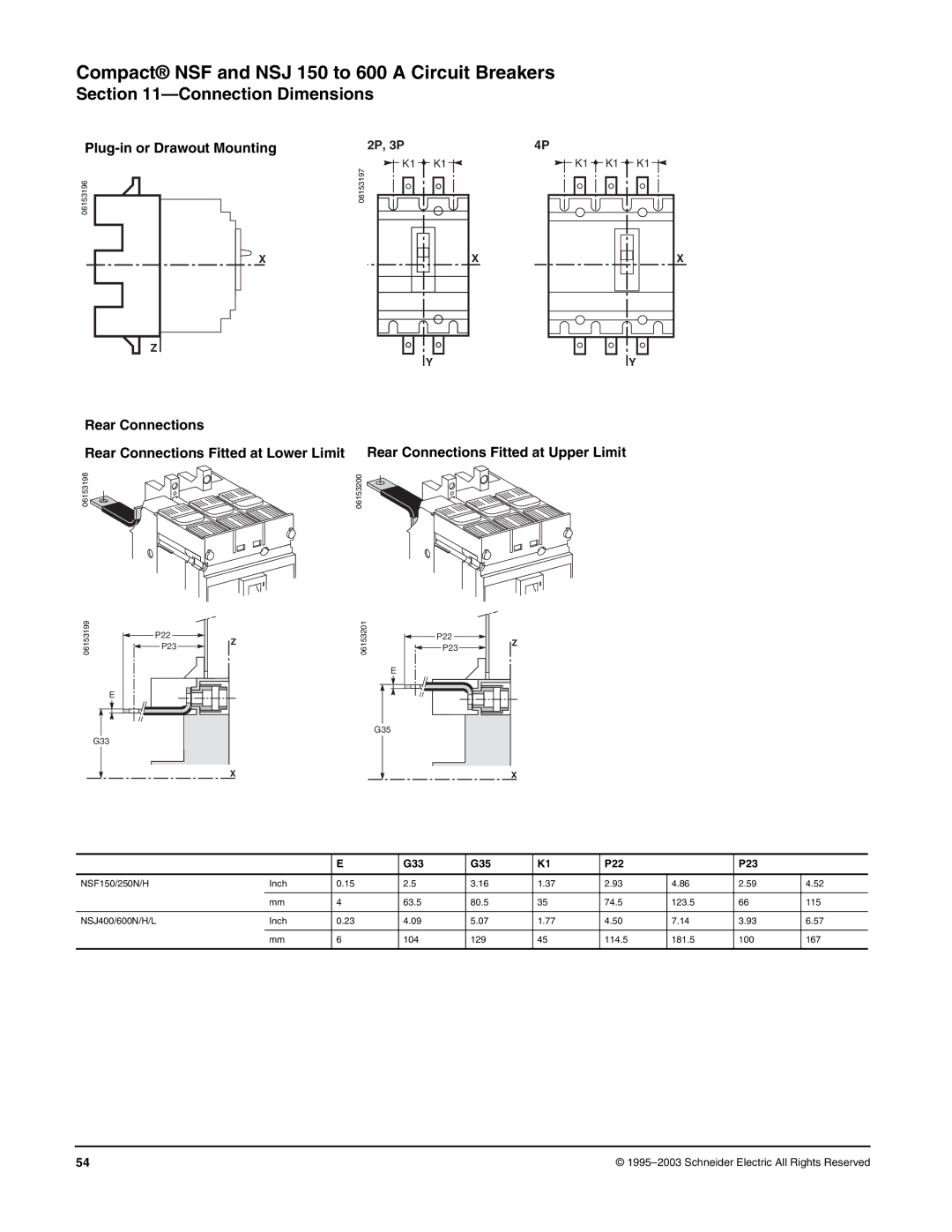 Schneider Electric Class 615 dimensions Plug-in or Drawout Mounting, G33 G35 P22 P23 