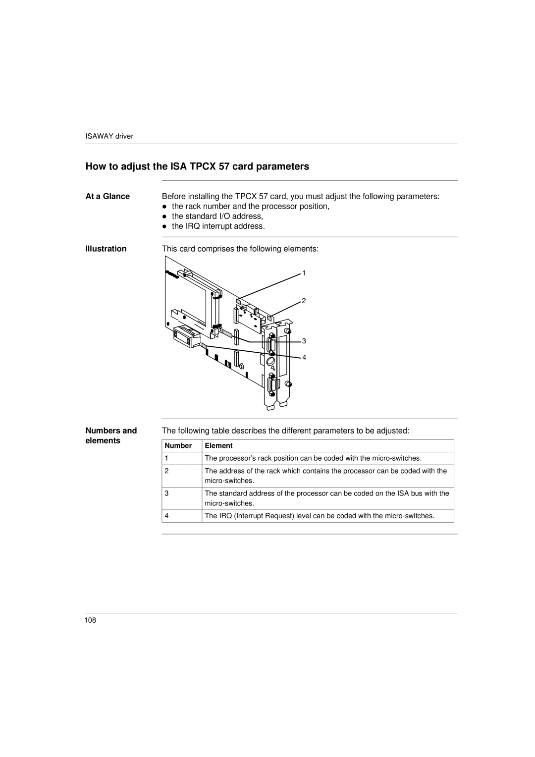 Schneider Electric Communication Drivers installation manual How to adjust the ISA Tpcx 57 card parameters 