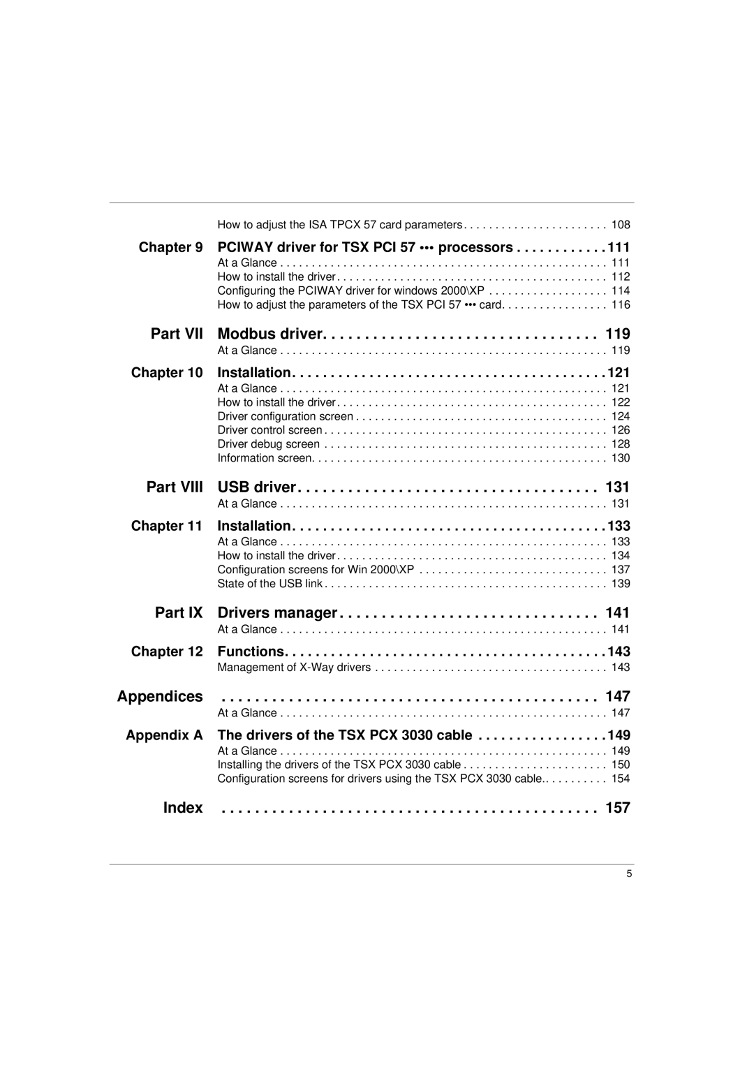 Schneider Electric Communication Drivers Pciway driver for TSX PCI 57 processors, Functions, Management of X-Way drivers 