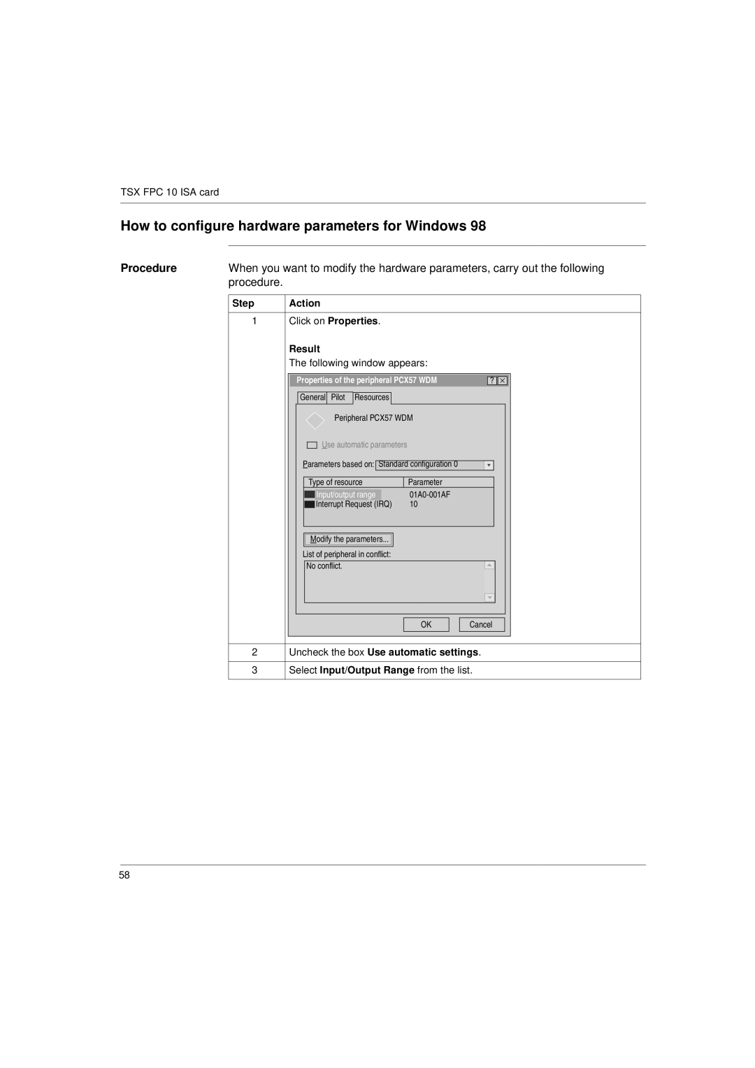 Schneider Electric Communication Drivers installation manual How to configure hardware parameters for Windows 