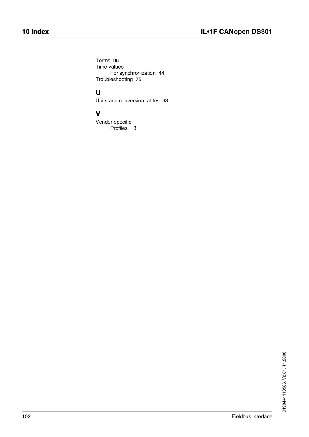 Schneider Electric DS301 manual Fieldbus interface 