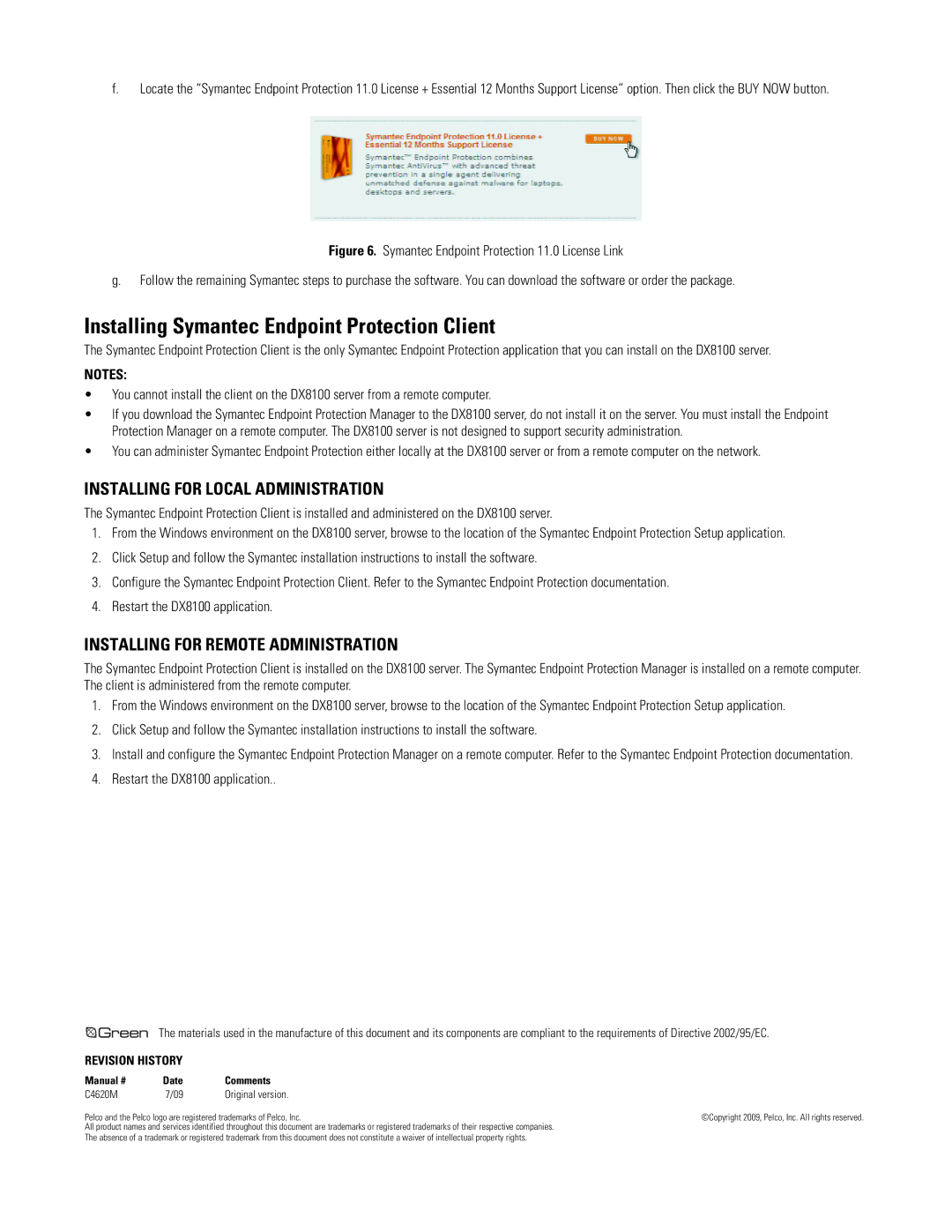 Schneider Electric dx8100 manual Installing Symantec Endpoint Protection Client, Installing for Local Administration 