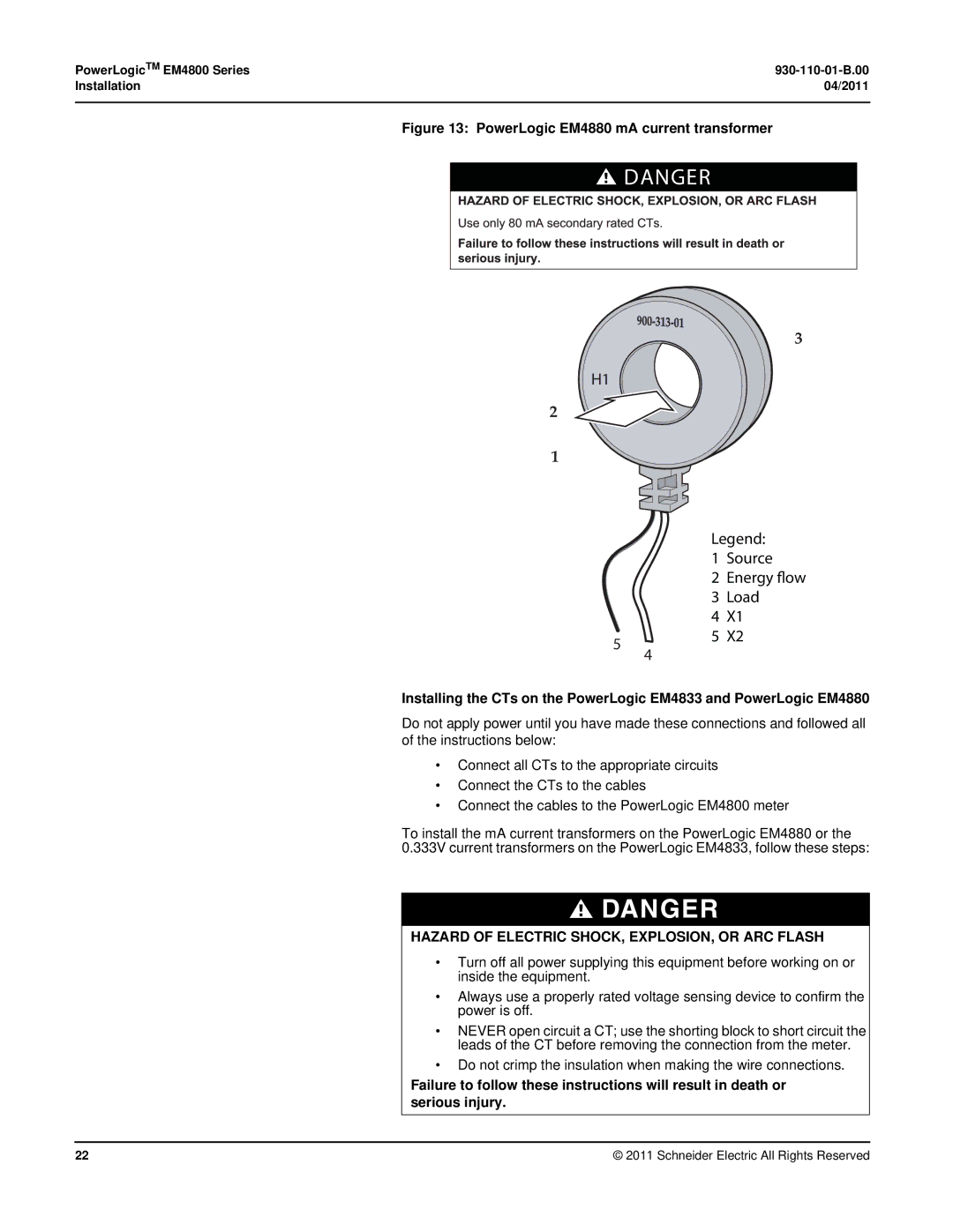 Schneider Electric E4800 manual Source 