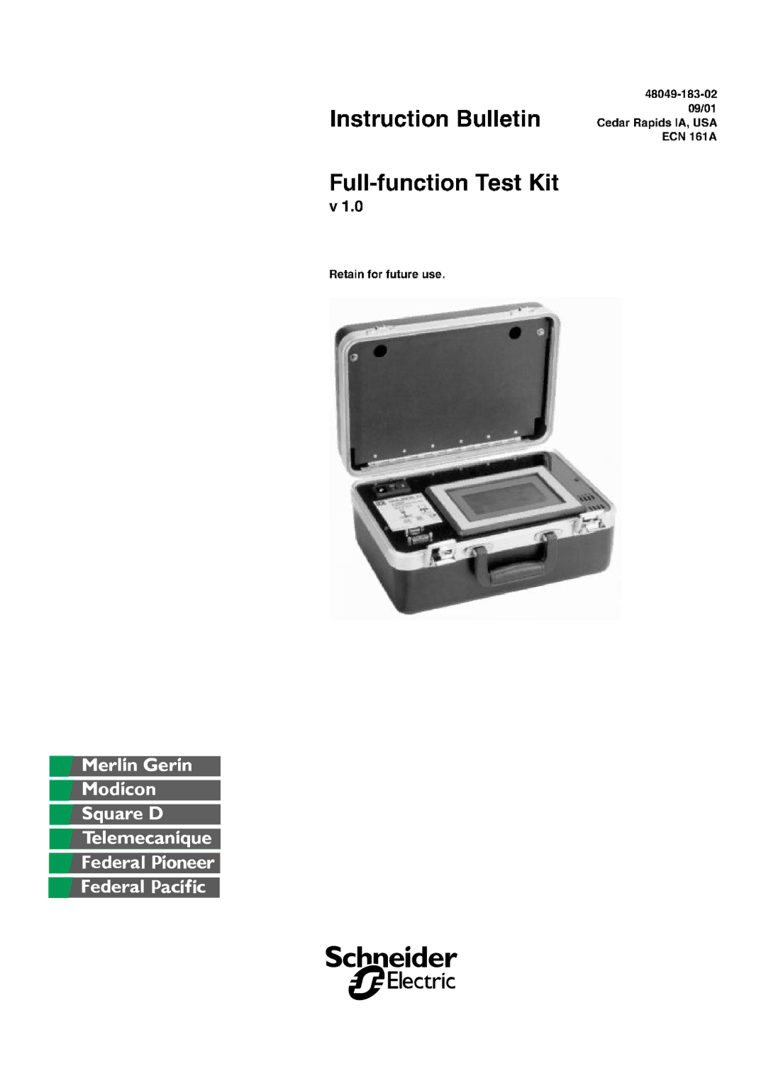 Schneider Electric ECN 161A manual 