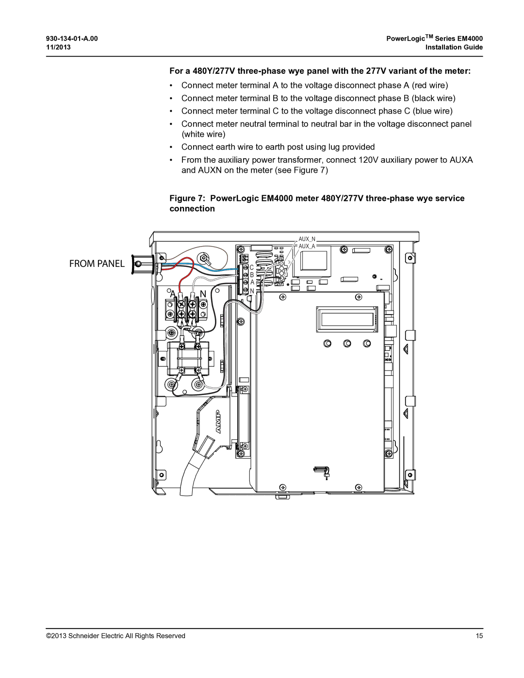 Schneider Electric EM4000 manual From Panel 