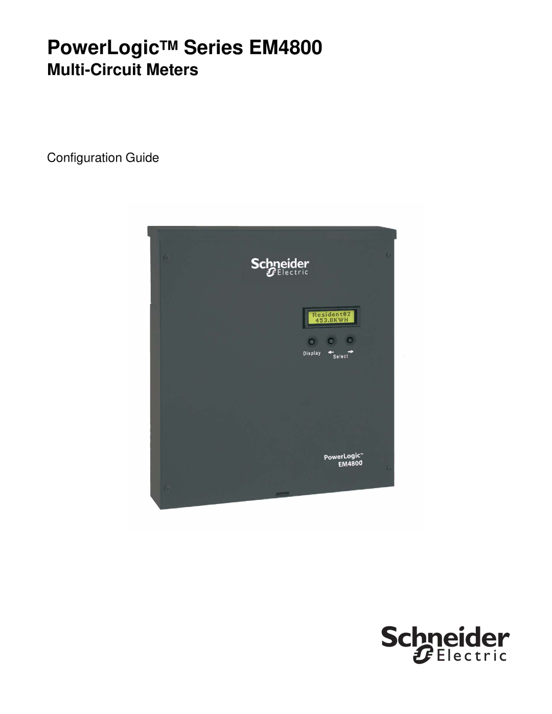 Schneider Electric manual PowerLogicTM Series EM4800 