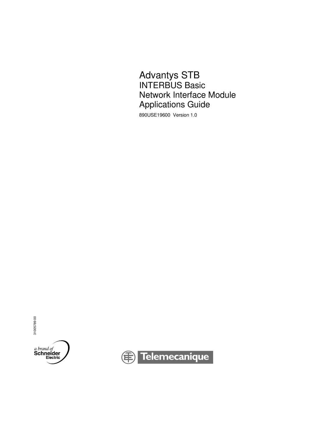 Schneider Electric INTERBUS Basic Network Interface Module manual Advantys STB, 890USE19600 Version 