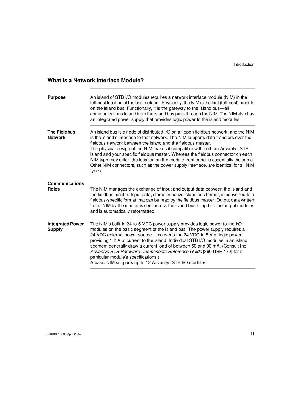 Schneider Electric INTERBUS Basic Network Interface Module, 890USE19600 Version 1.0 What Is a Network Interface Module? 