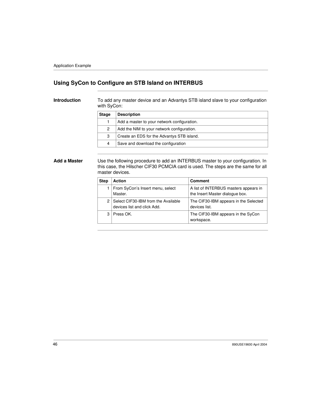 Schneider Electric 890USE19600 Version 1.0 manual Using SyCon to Configure an STB Island on Interbus, With SyCon 