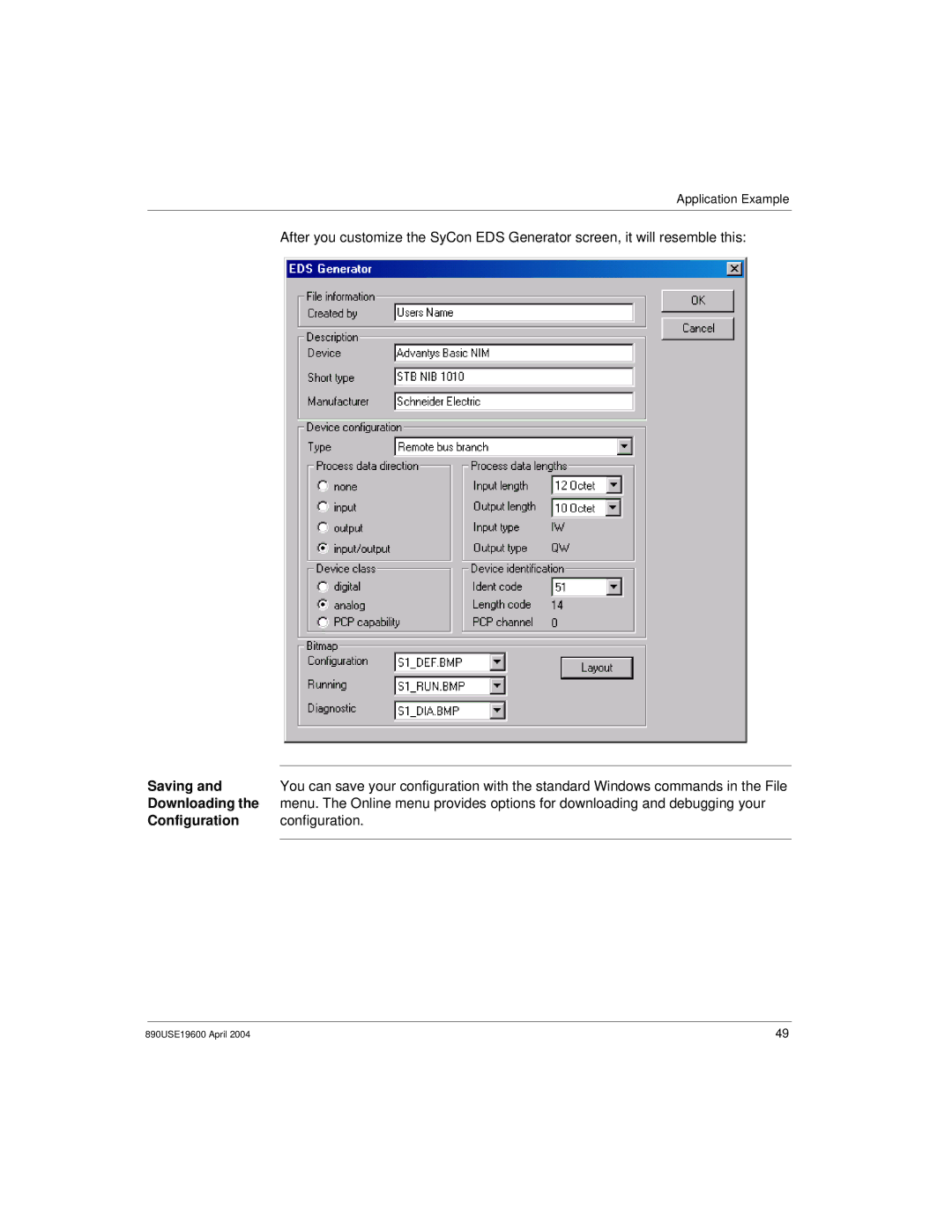 Schneider Electric INTERBUS Basic Network Interface Module, 890USE19600 Version 1.0 manual Saving 