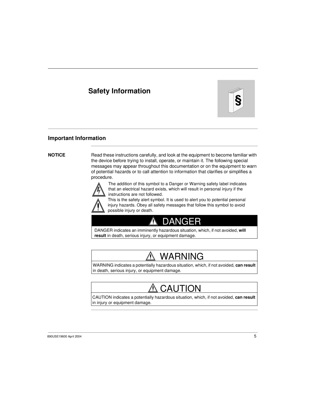 Schneider Electric INTERBUS Basic Network Interface Module manual Safety Information, Important Information, Procedure 