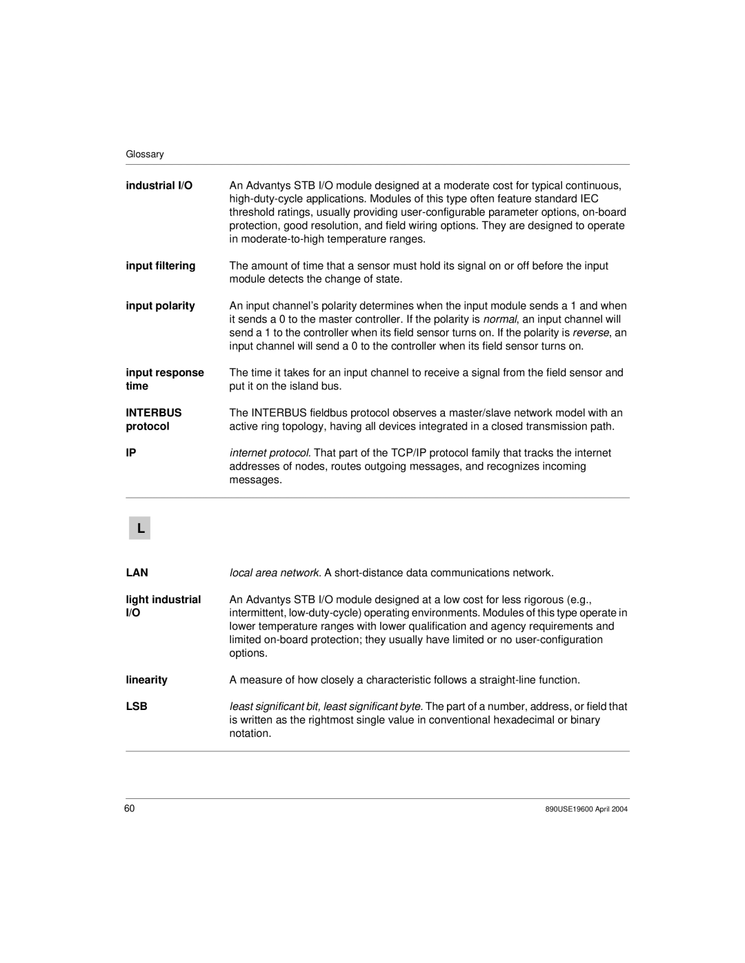 Schneider Electric 890USE19600 Version 1.0 manual Industrial I/O, Input filtering, Input polarity, Input response, Time 