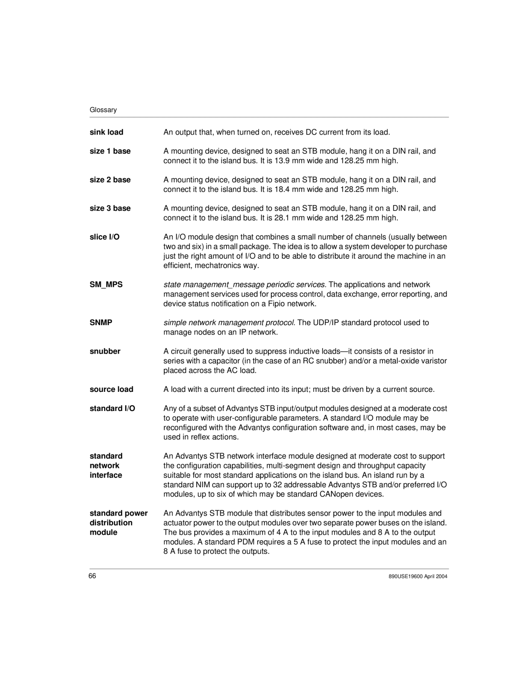 Schneider Electric 890USE19600 Version 1.0, INTERBUS Basic Network Interface Module manual Smmps, Snmp 