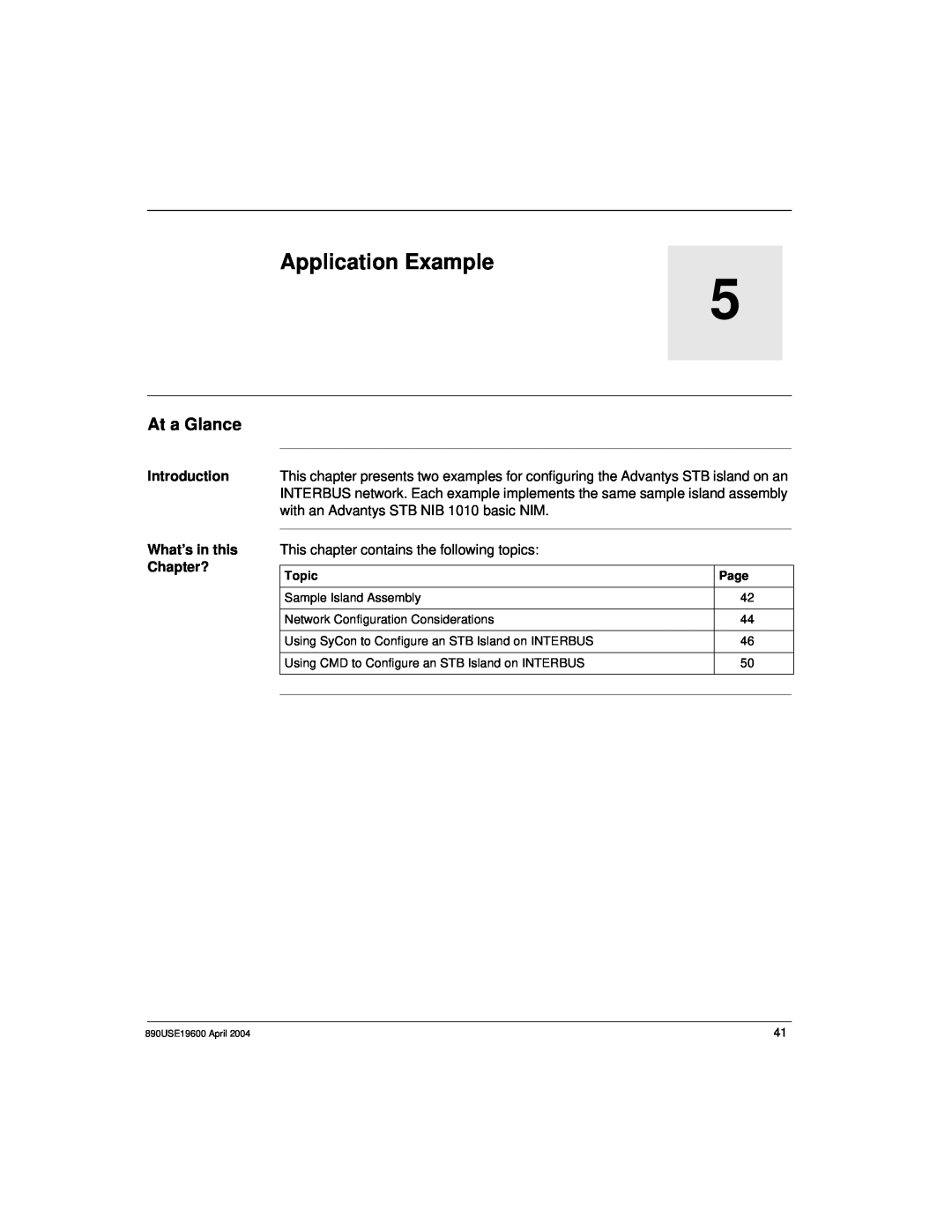 Schneider Electric INTERBUS Basic Network Interface Module, 890USE19600 Version 1.0 manual Application Example, At a Glance 