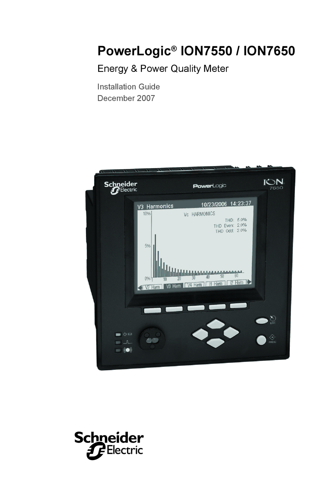 Schneider Electric manual PowerLogic ION7550 / ION7650, Energy & Power Quality Meter 