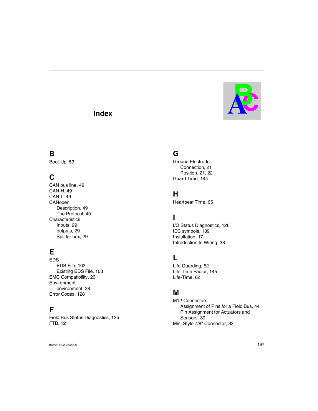 Schneider Electric IP67 manual Index, Eds 