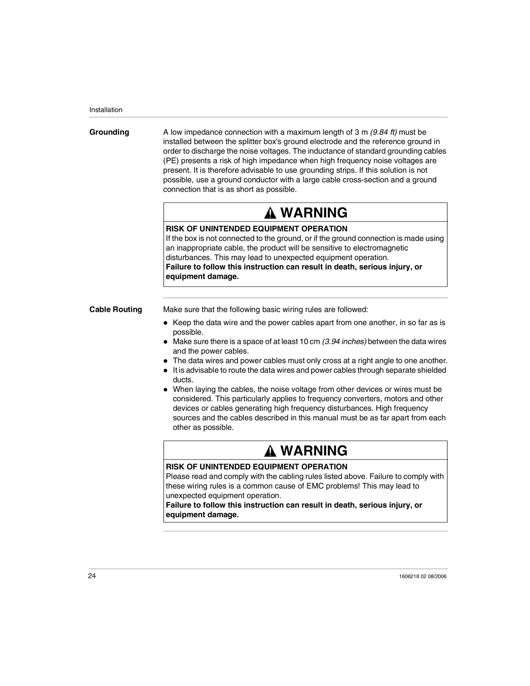 Schneider Electric IP67 manual Grounding, Connection that is as short as possible 