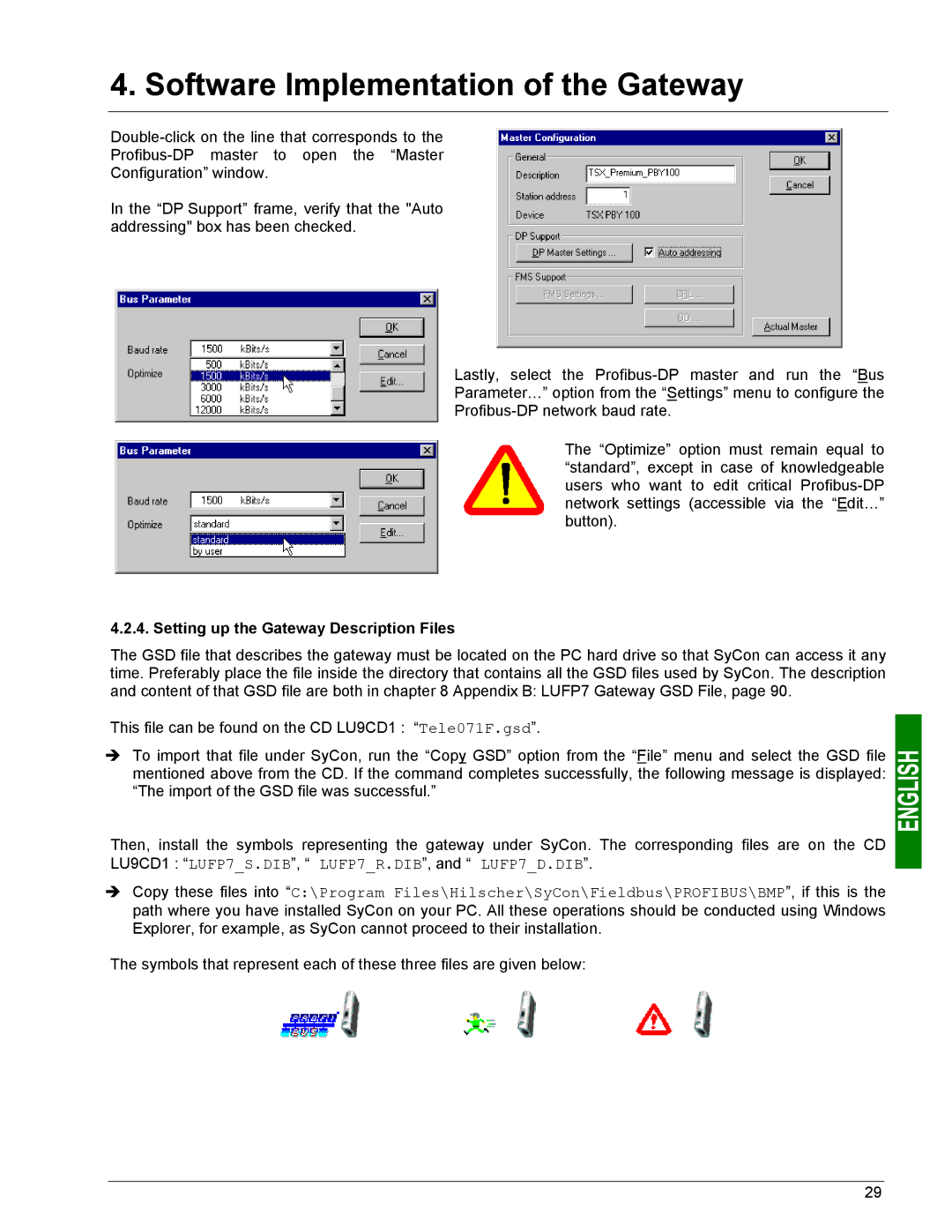 Schneider Electric LUFP7 user manual Setting up the Gateway Description Files 