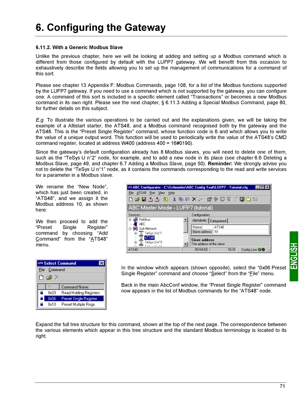 Schneider Electric LUFP7 user manual With a Generic Modbus Slave 