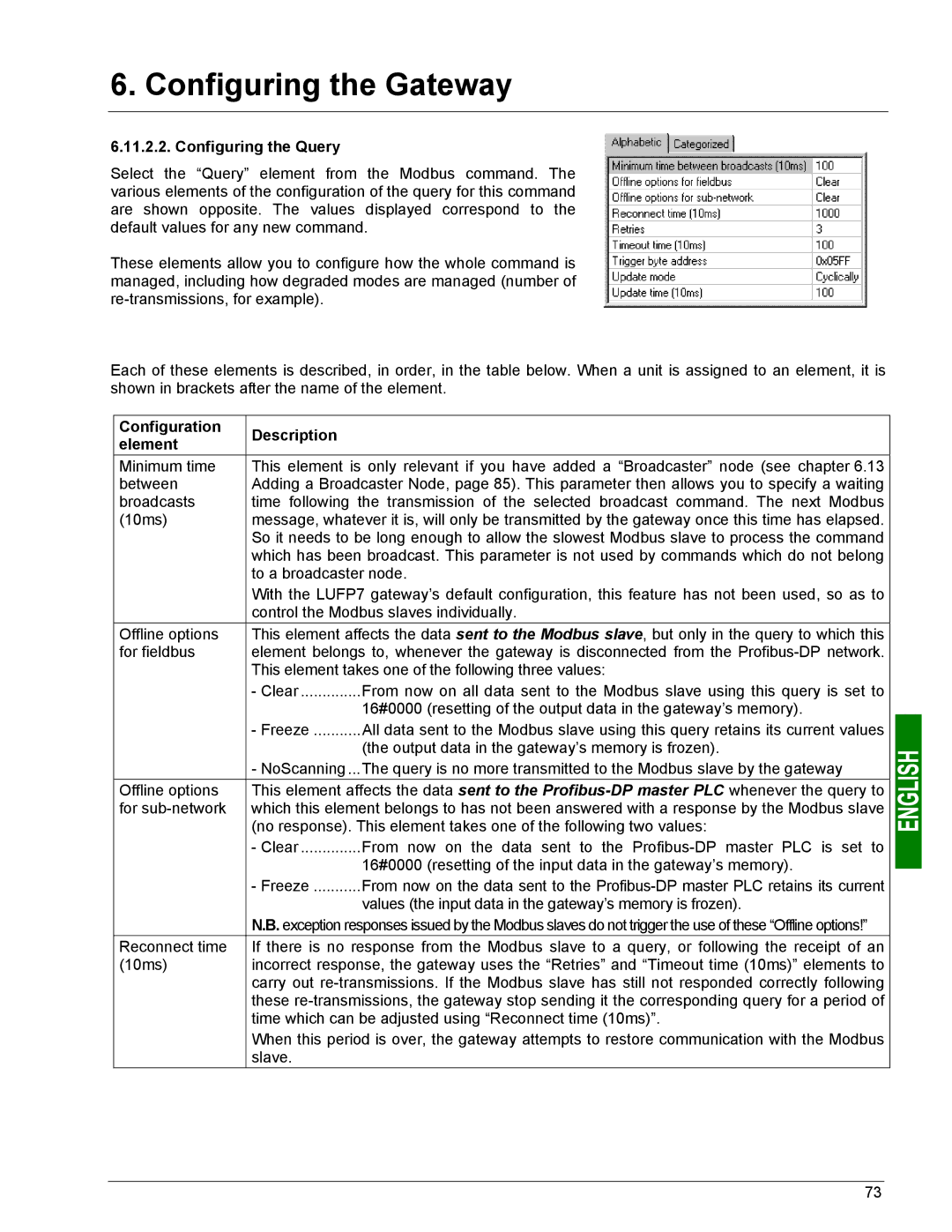 Schneider Electric LUFP7 user manual Configuring the Query, Configuration Description Element 