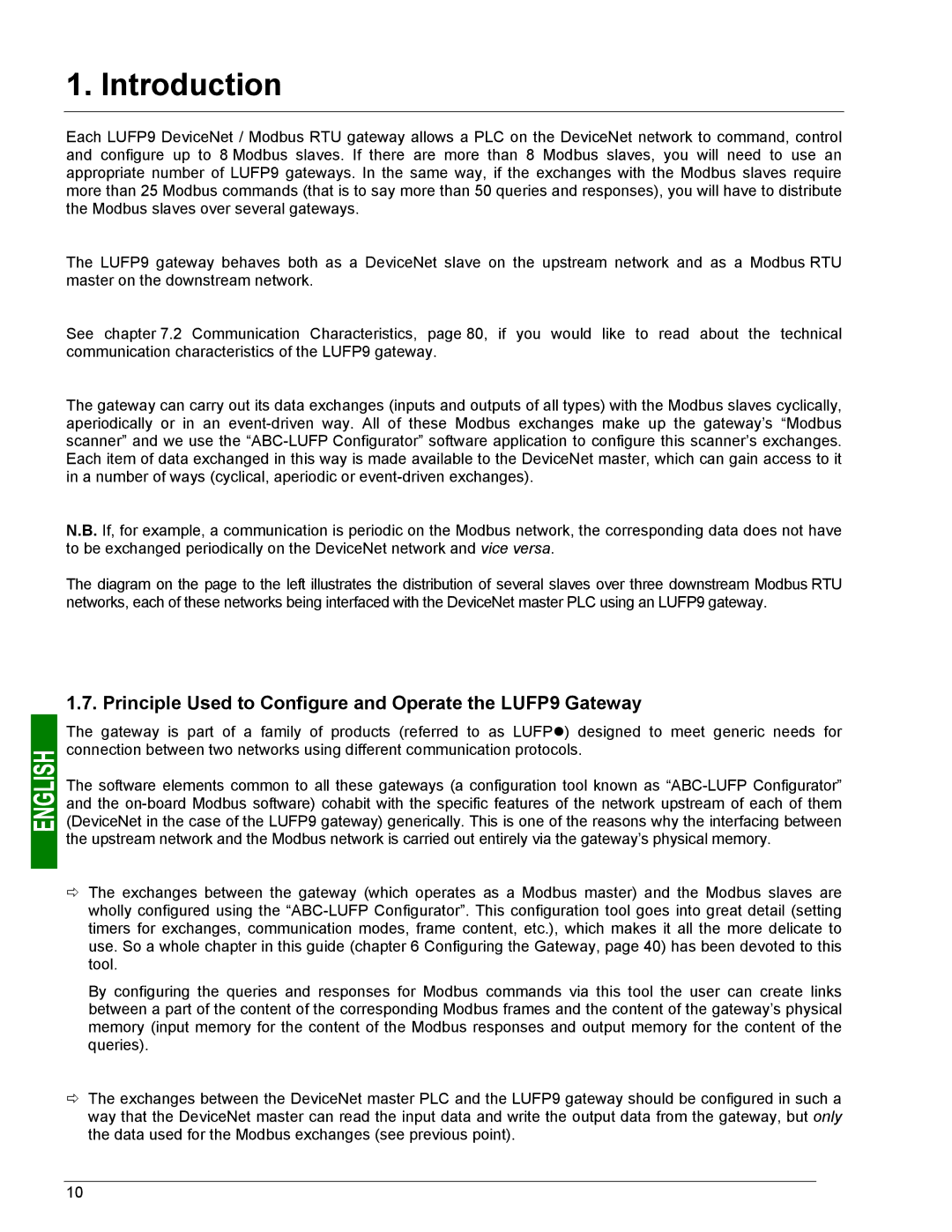 Schneider Electric user manual Principle Used to Configure and Operate the LUFP9 Gateway 