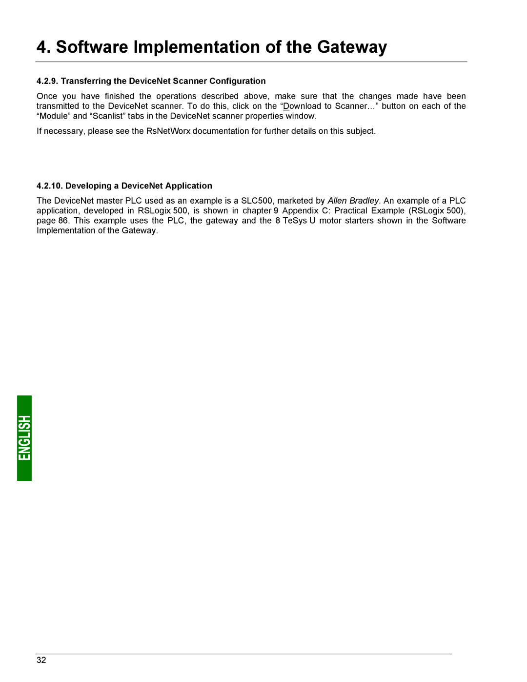 Schneider Electric LUFP9 user manual Transferring the DeviceNet Scanner Configuration, Developing a DeviceNet Application 