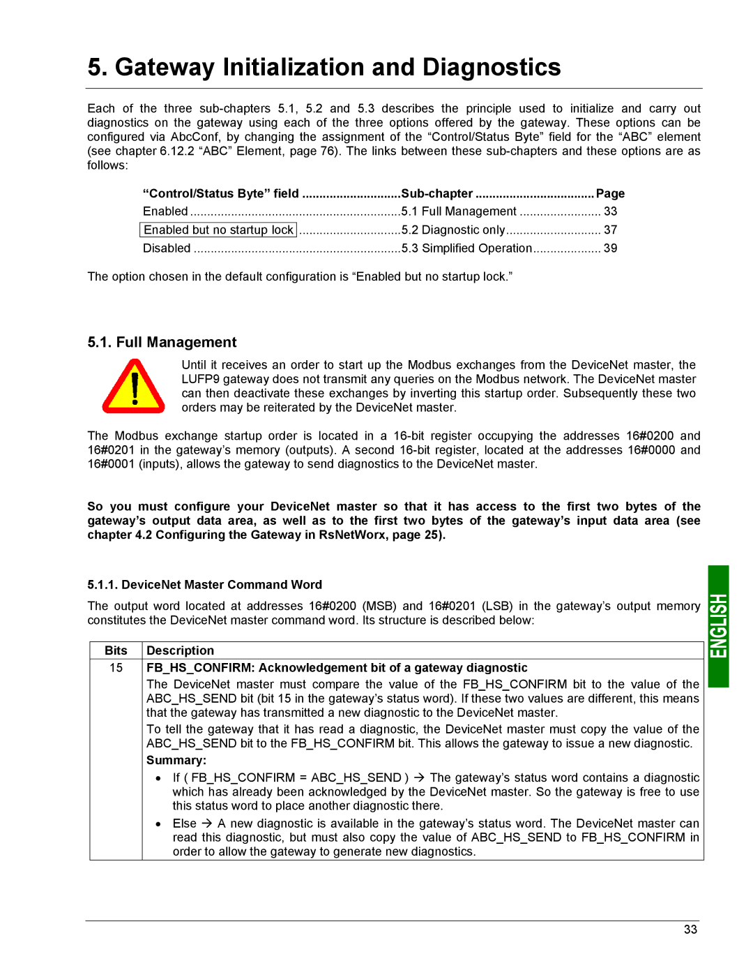 Schneider Electric LUFP9 user manual Gateway Initialization and Diagnostics, Full Management, Summary 