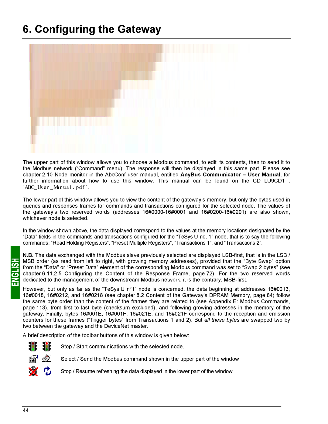 Schneider Electric LUFP9 user manual Configuring the Gateway 