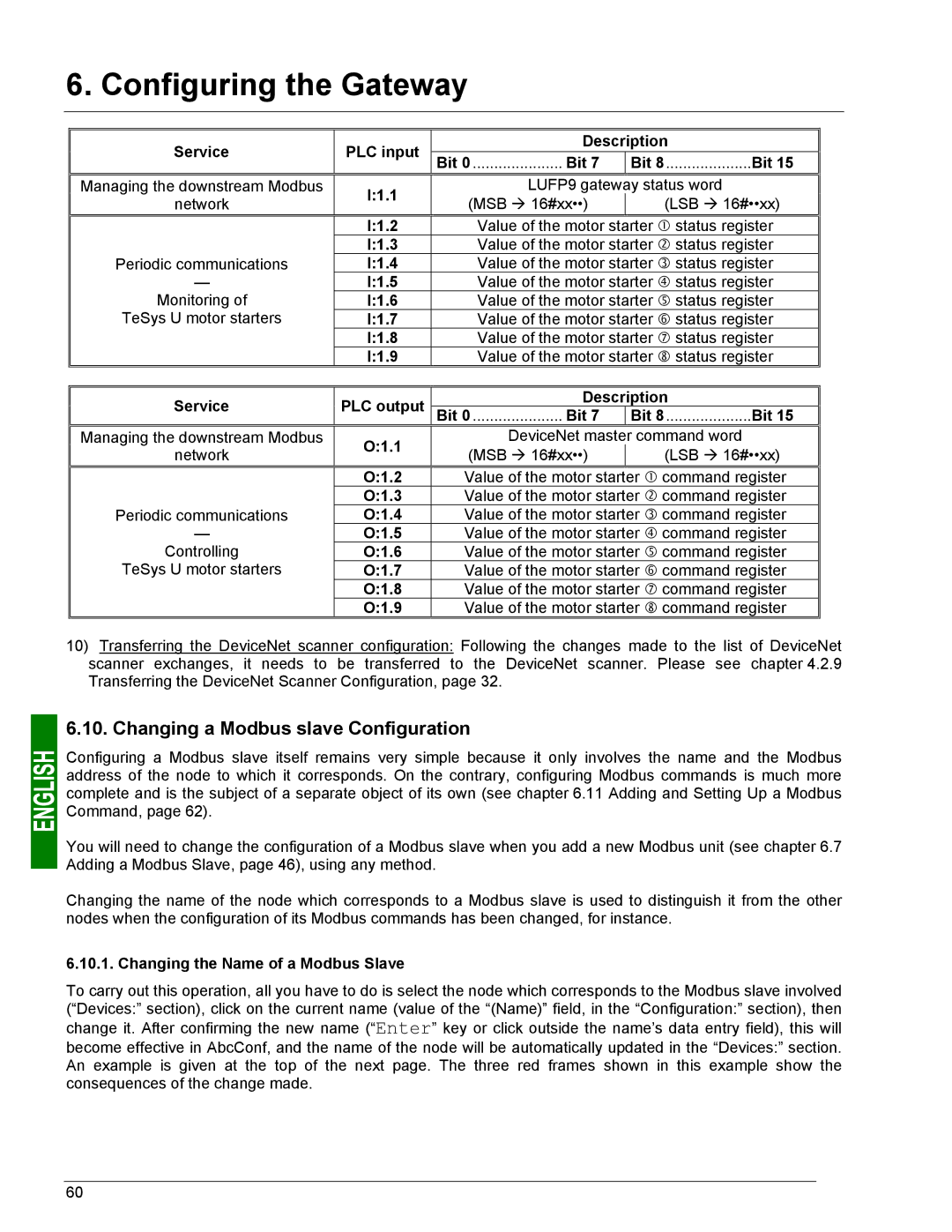 Schneider Electric LUFP9 user manual Changing a Modbus slave Configuration, Changing the Name of a Modbus Slave 