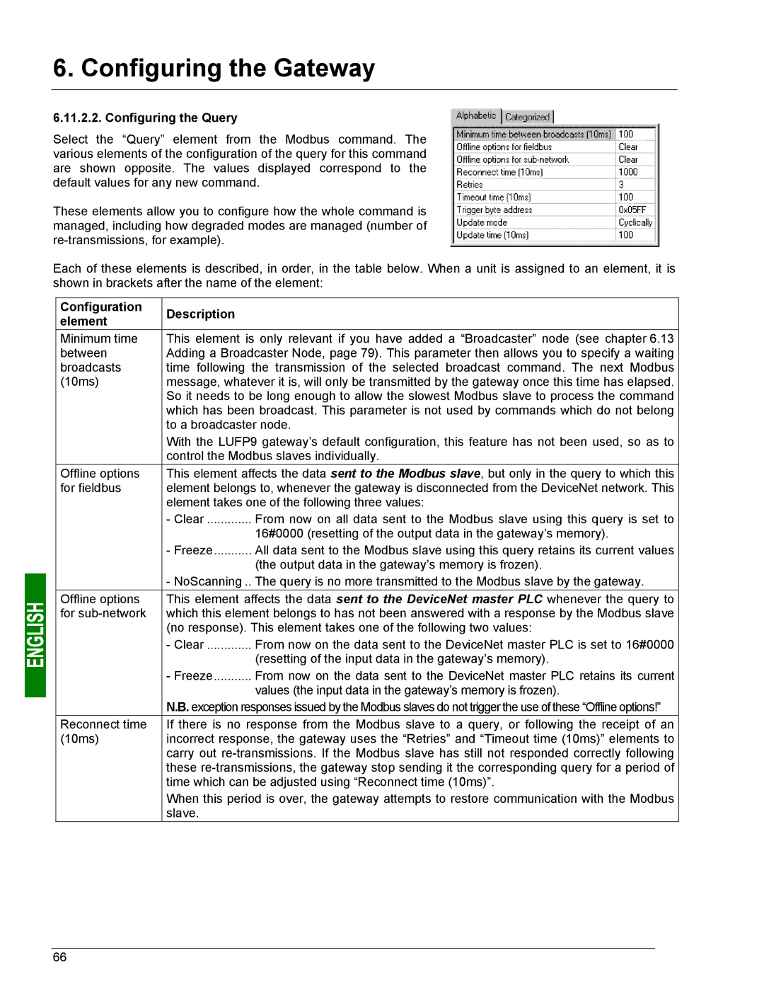 Schneider Electric LUFP9 user manual Configuring the Query, Configuration Description Element 