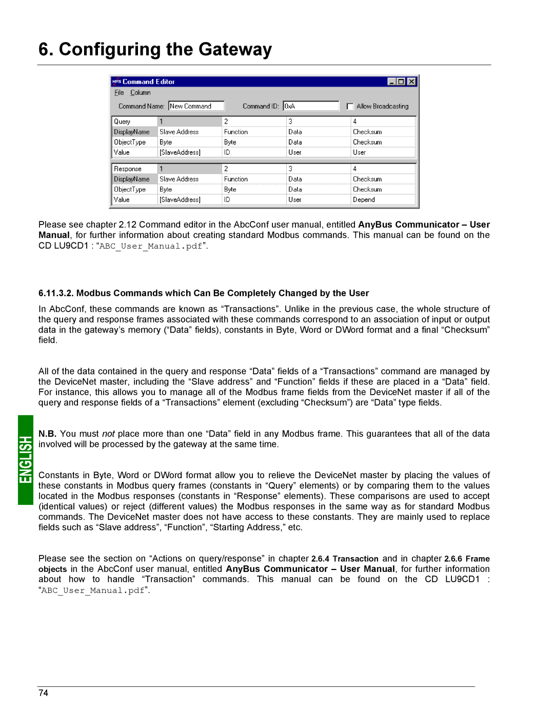 Schneider Electric LUFP9 user manual Modbus Commands which Can Be Completely Changed by the User 