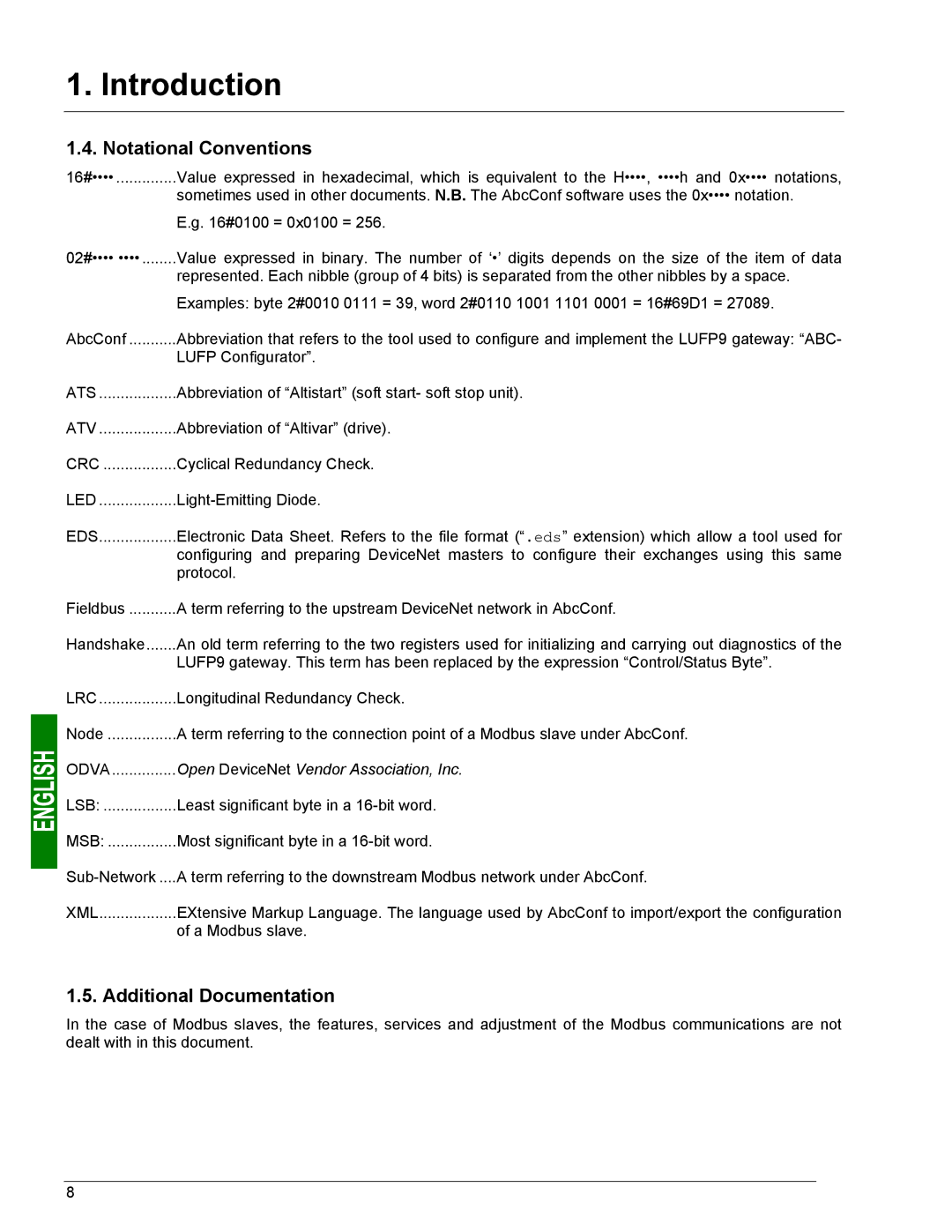 Schneider Electric LUFP9 user manual Notational Conventions, Additional Documentation 