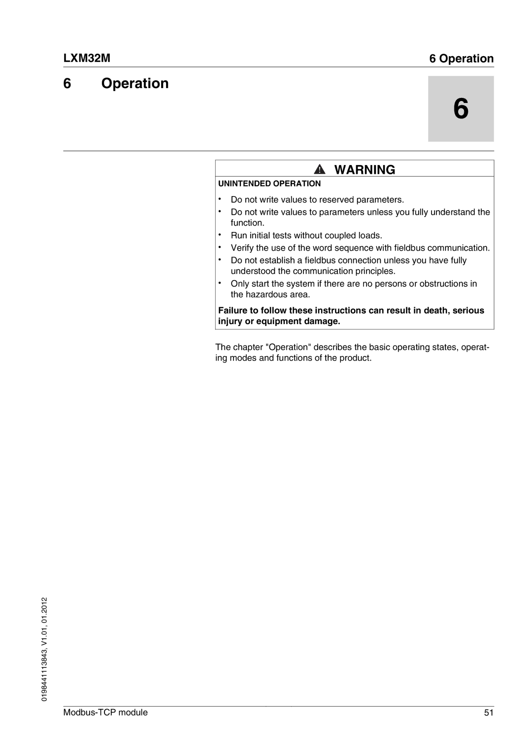 Schneider Electric LXM32M manual Operation 