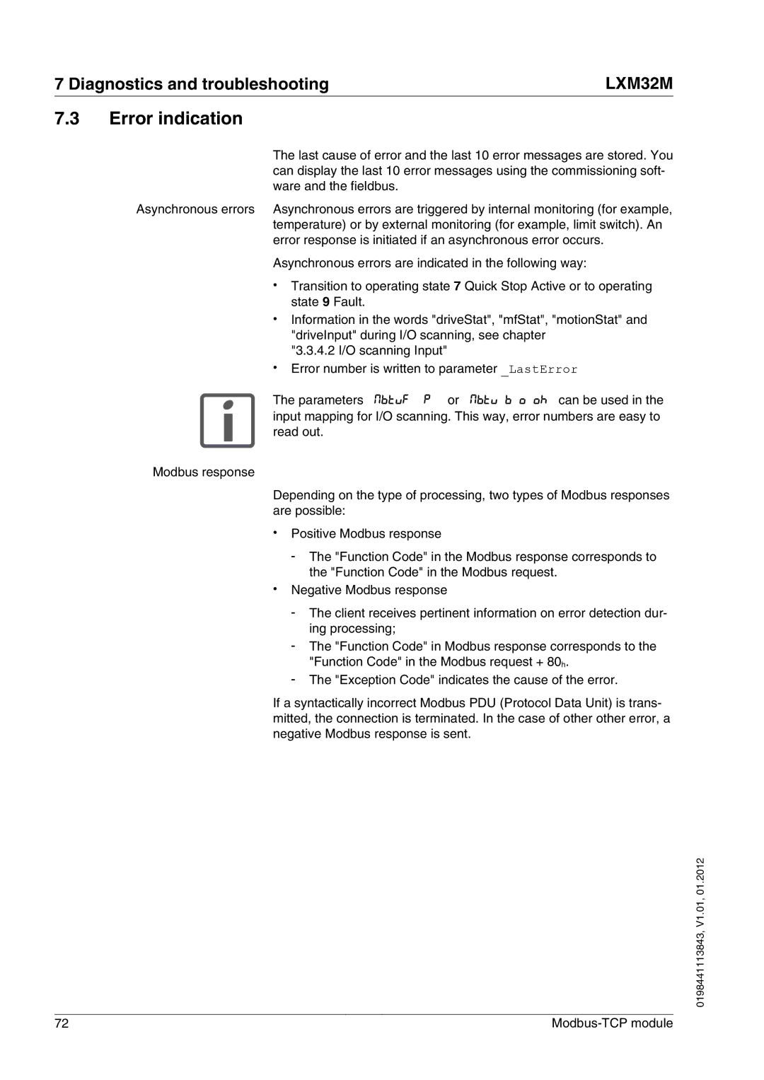 Schneider Electric LXM32M manual Error indication 