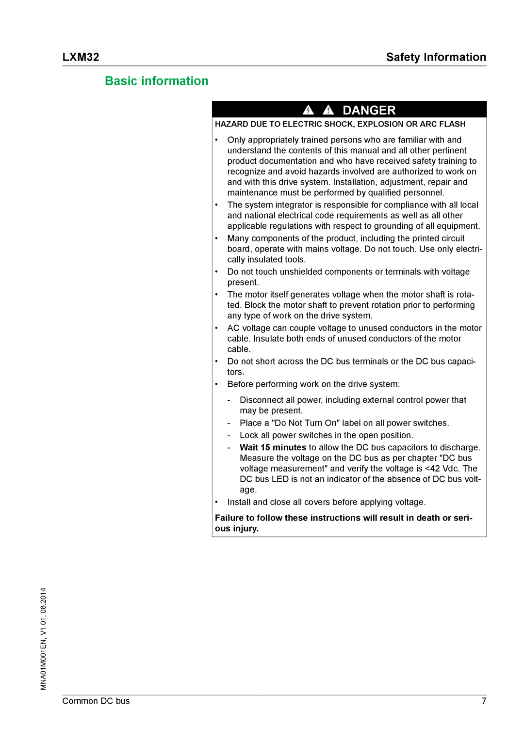 Schneider Electric MNA01M001EN manual Basic information 