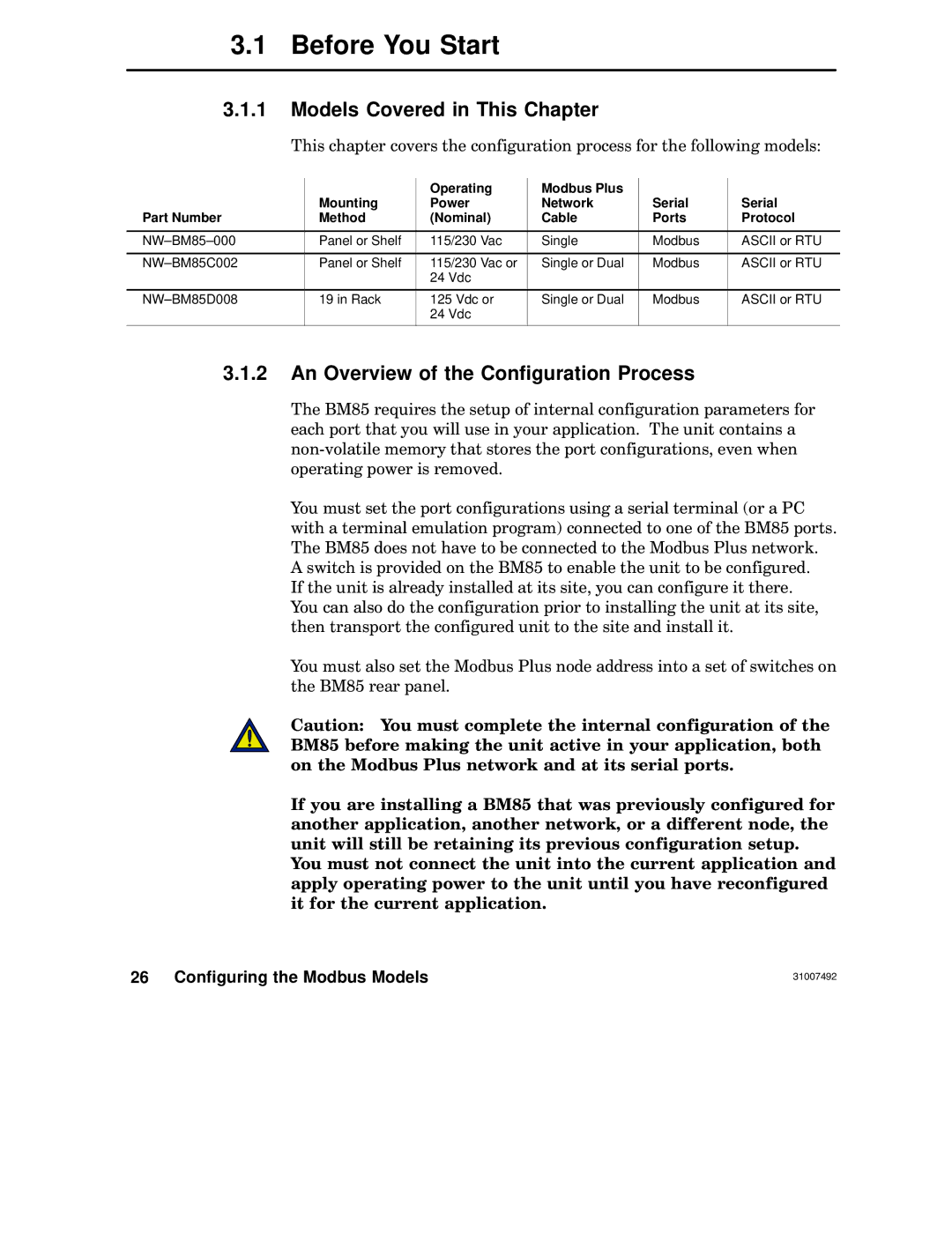 Schneider Electric none manual Before You Start, Models Covered in This Chapter, An Overview of the Configuration Process 