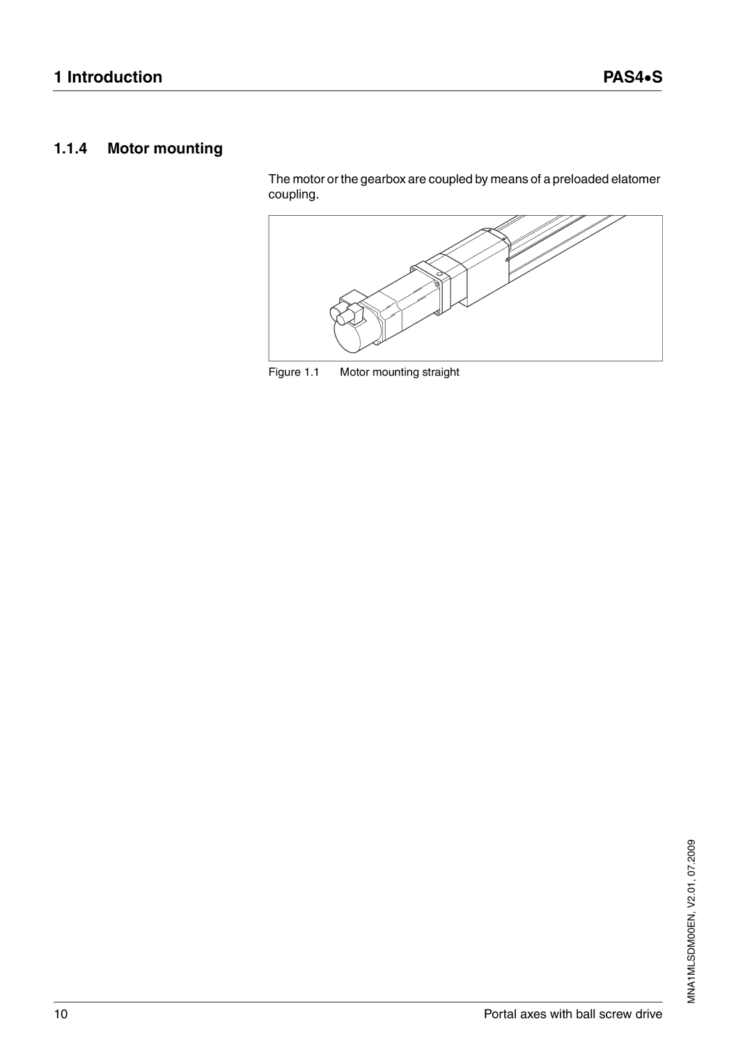 Schneider Electric PAS4S manual Motor mounting straight 