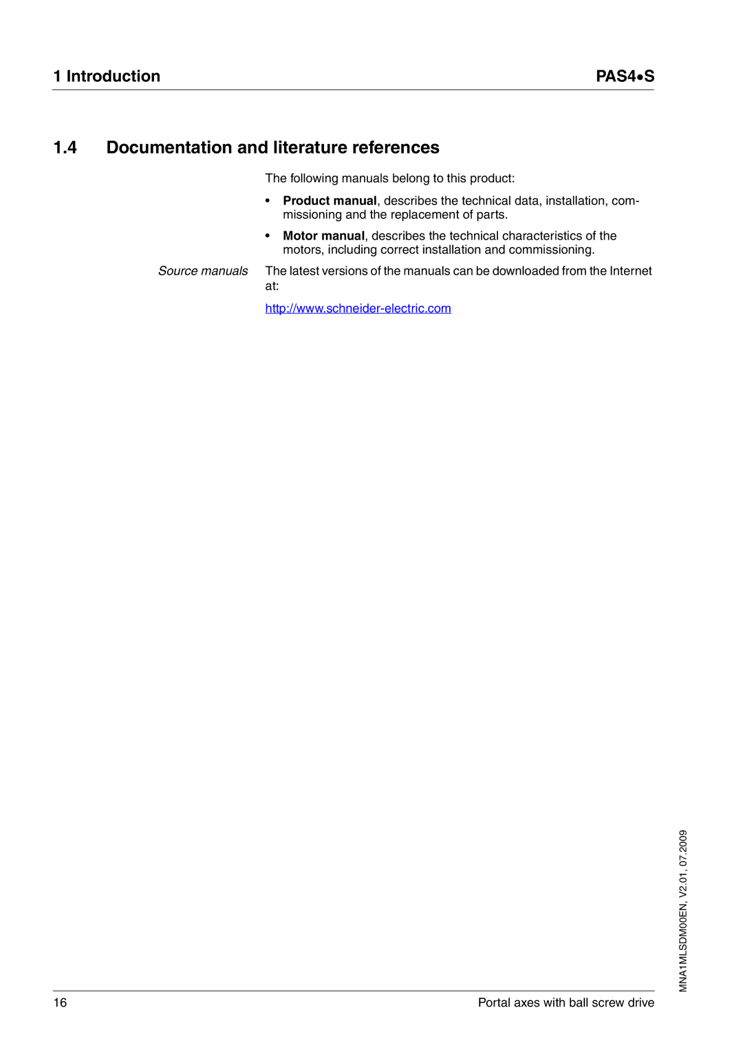 Schneider Electric PAS4S manual Documentation and literature references 