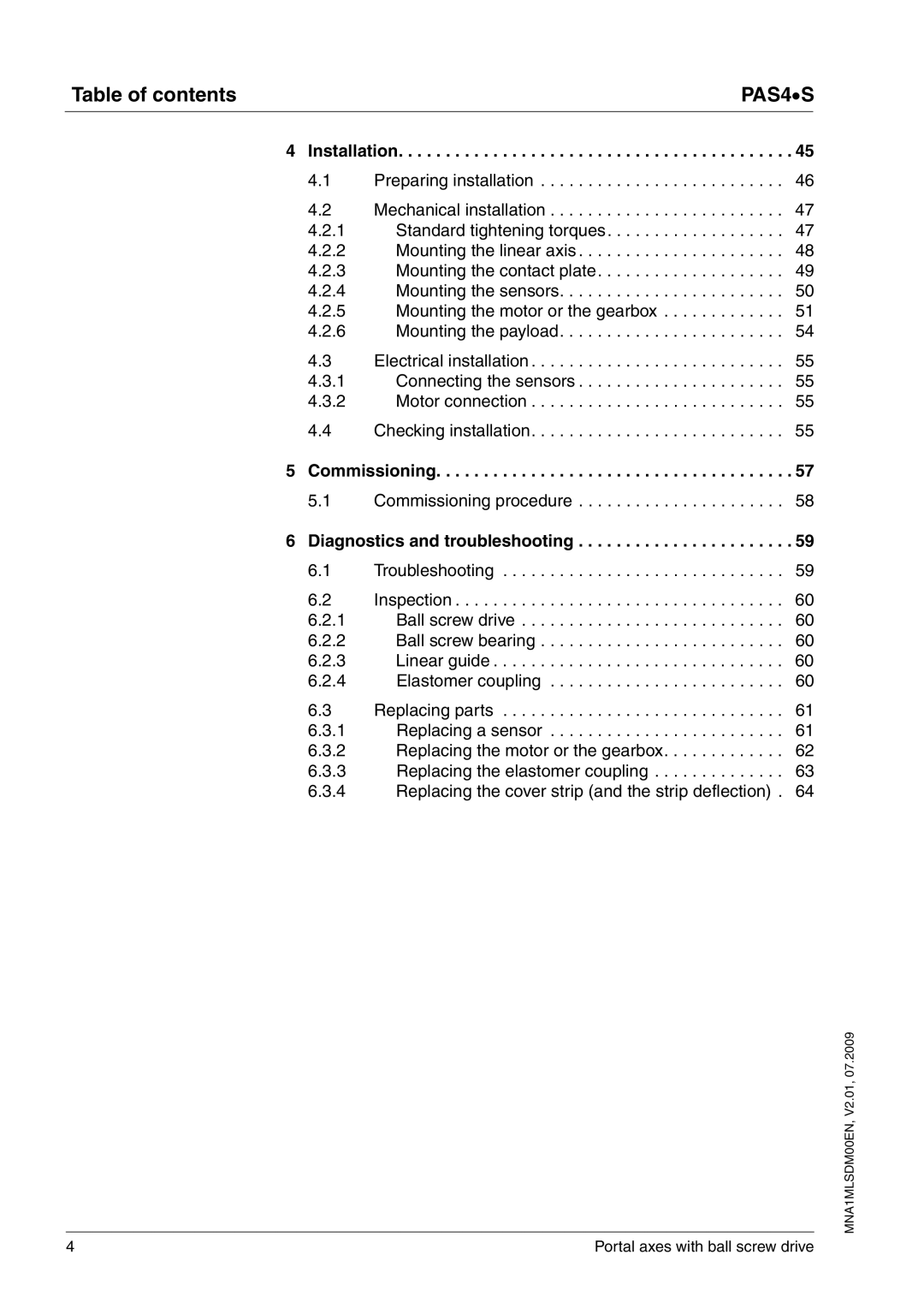 Schneider Electric PAS4S manual Commissioning 