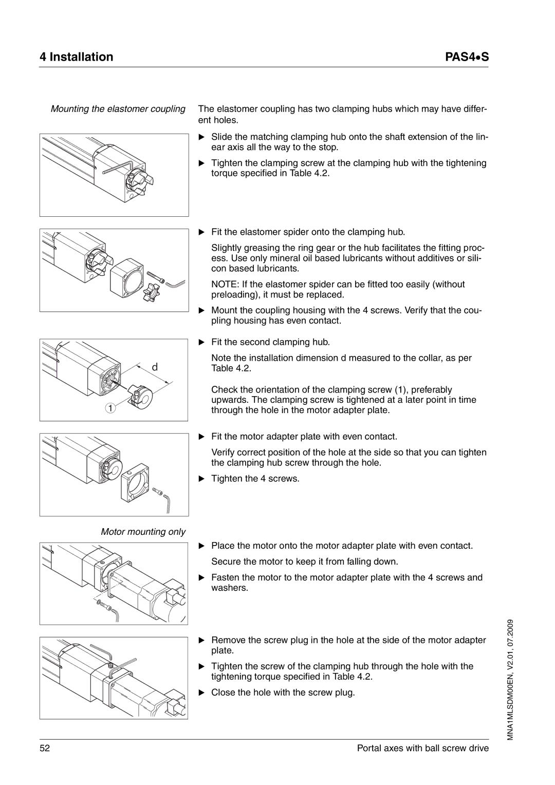 Schneider Electric PAS4S manual Motor mounting only 