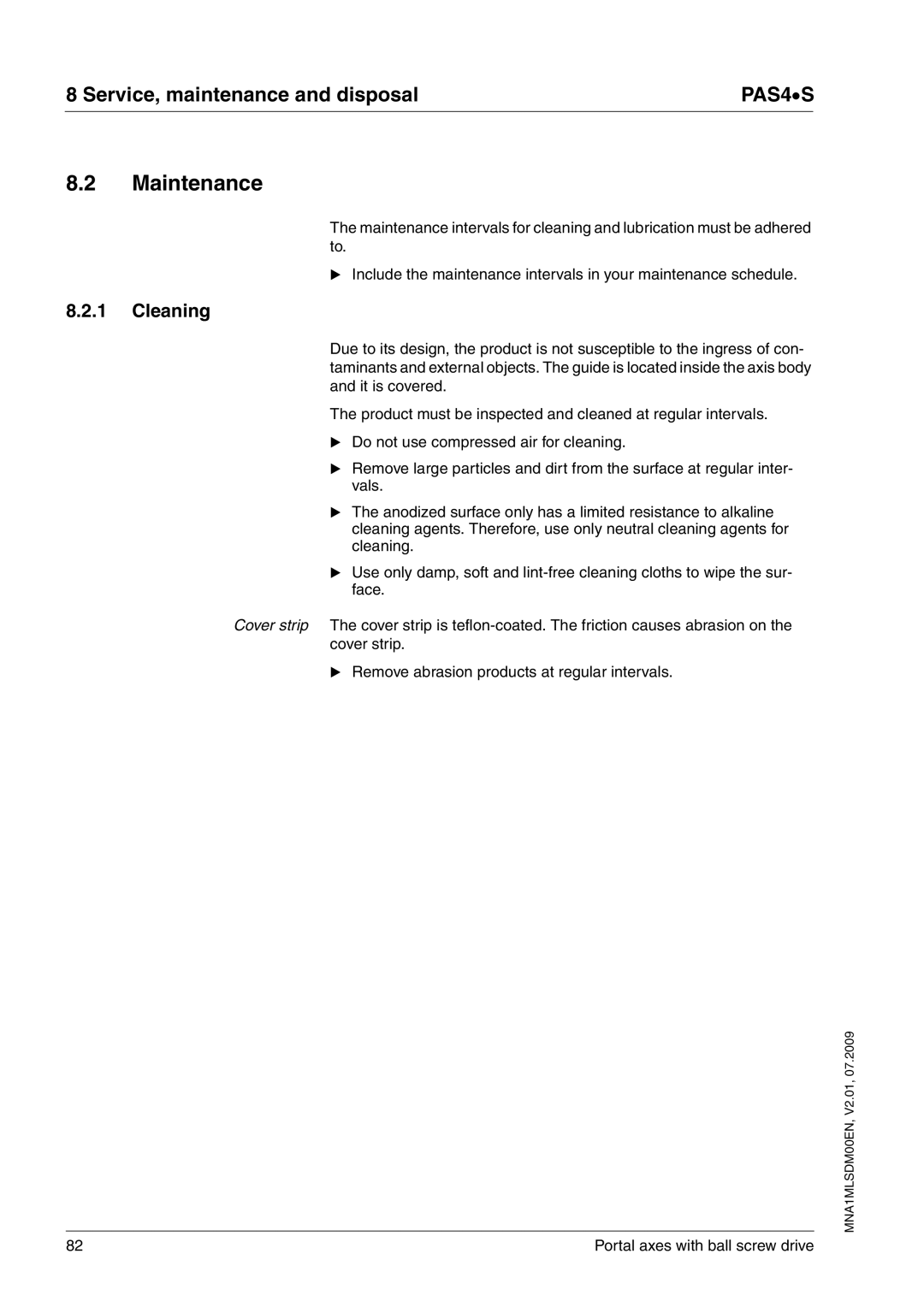 Schneider Electric PAS4S manual Maintenance, Cleaning 